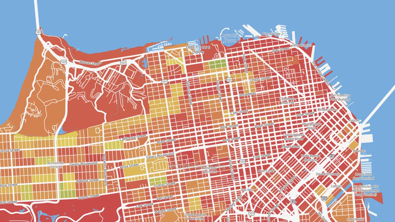 Pacific Heights, San Francisco, CA Map of Assault Rates