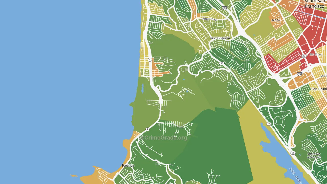 Pacifica, CA Map of Assault Rates