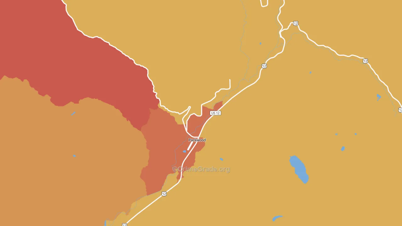Packwood, WA Map of Assault Rates