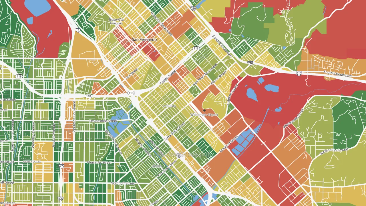 Pacoima, CA Map of Assault Rates