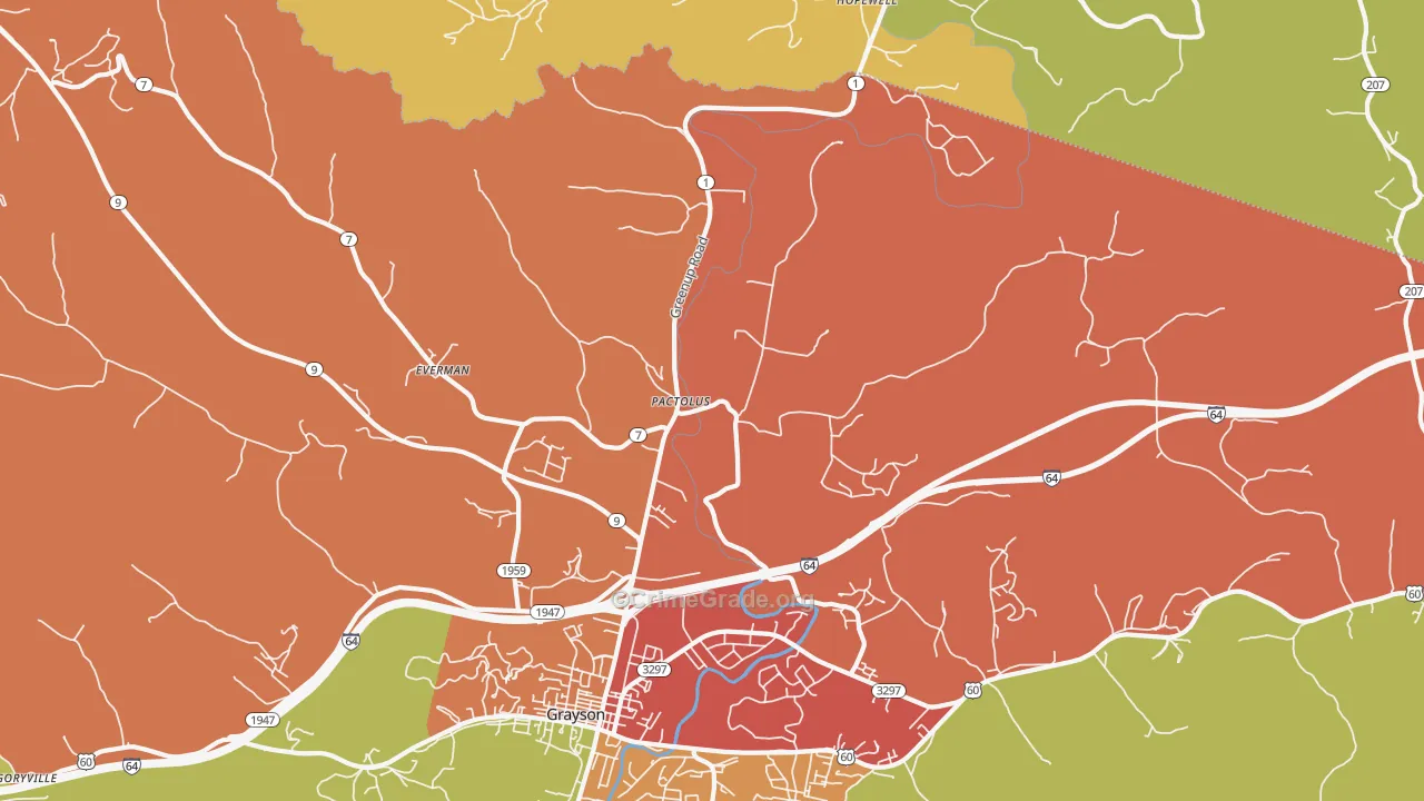 Pactolus, KY Map of Assault Rates