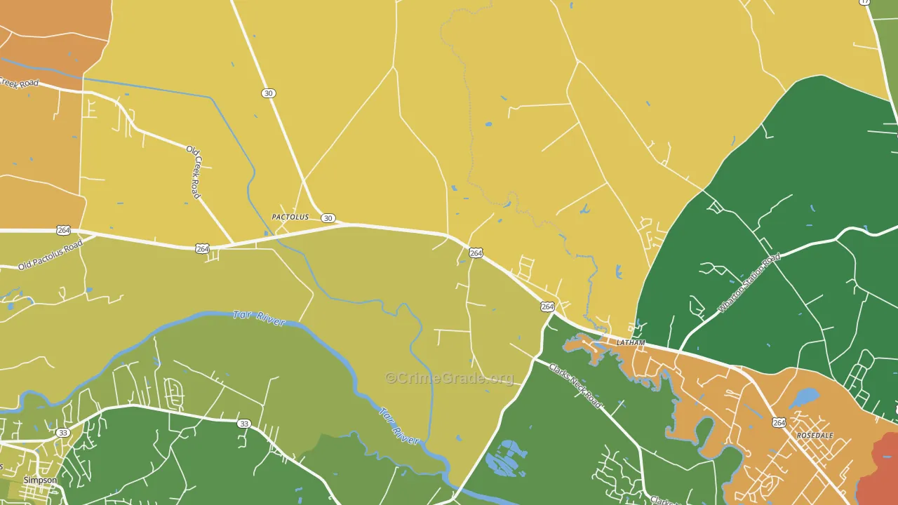 Pactolus, NC Map of Assault Rates