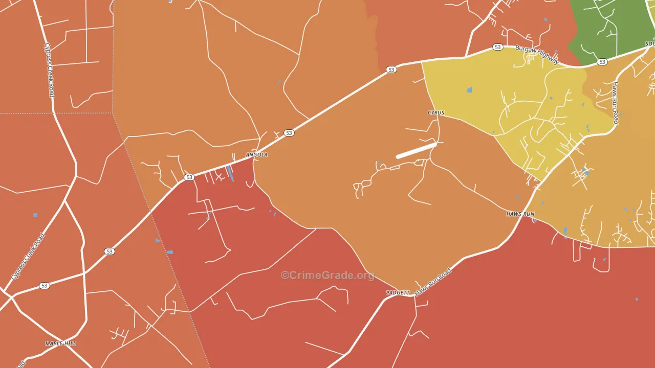 Padgett, NC Map of Assault Rates