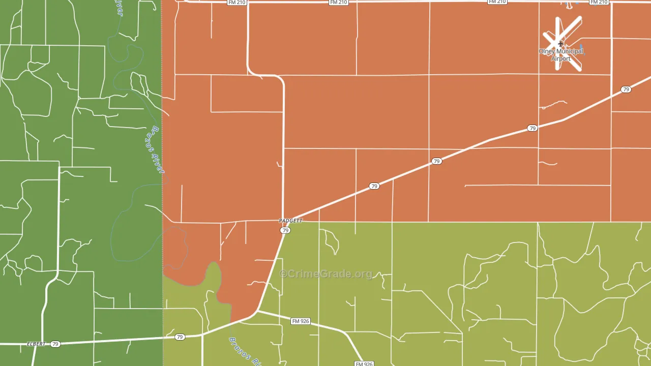 Padgett, TX Map of Assault Rates
