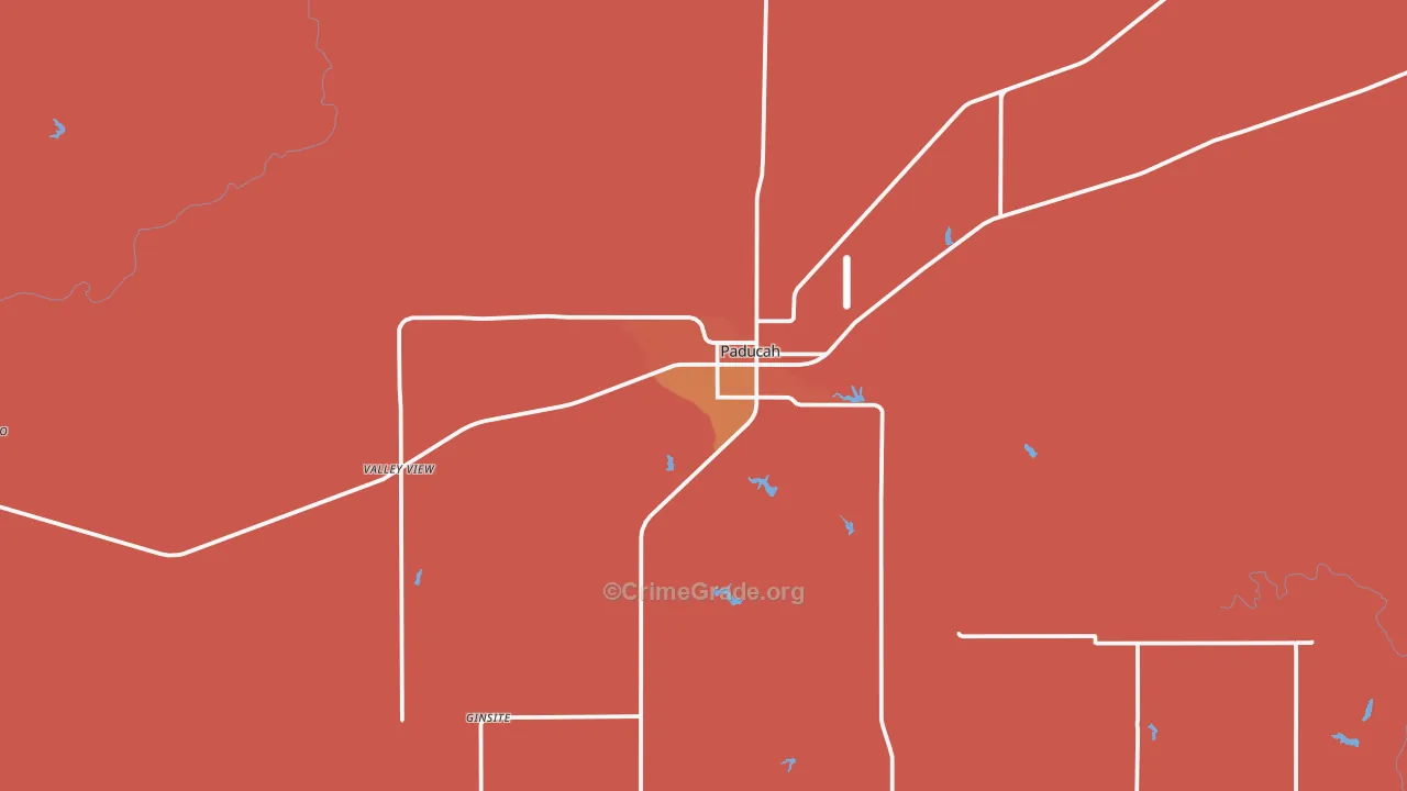 Paducah, TX Map of Assault Rates