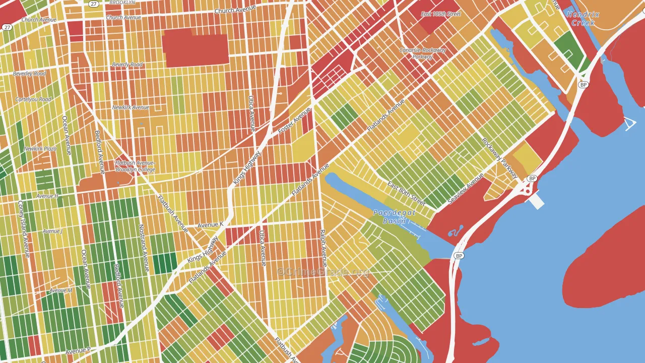 Paerdegat, Brooklyn, NY Map of Assault Rates