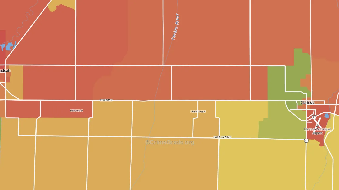 Page County, IA Map of Assault Rates