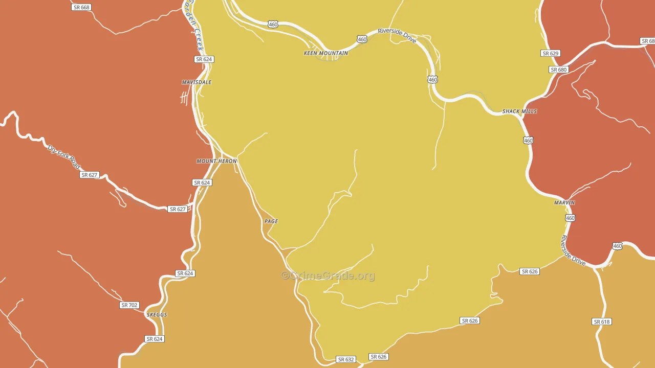 Page, VA Map of Assault Rates