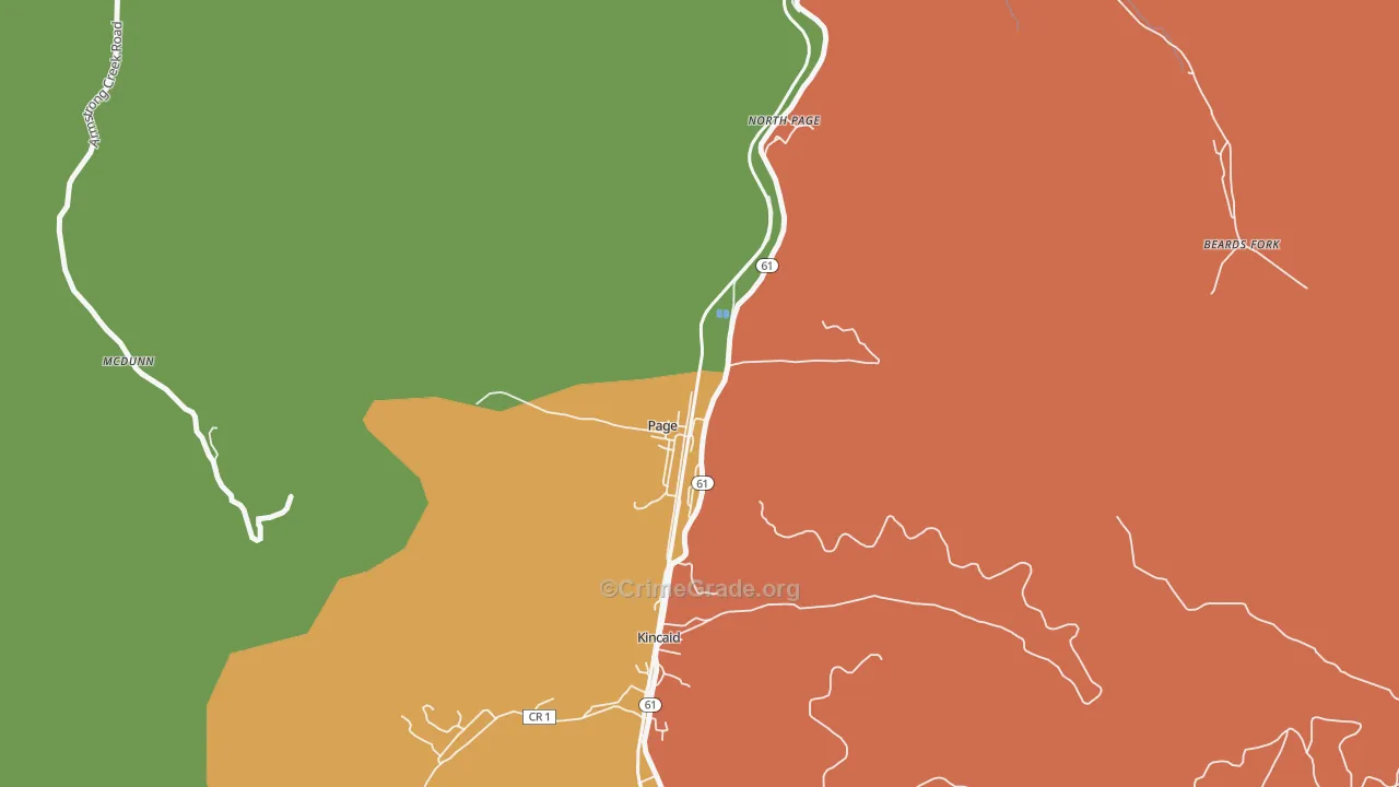 Page, WV Map of Assault Rates
