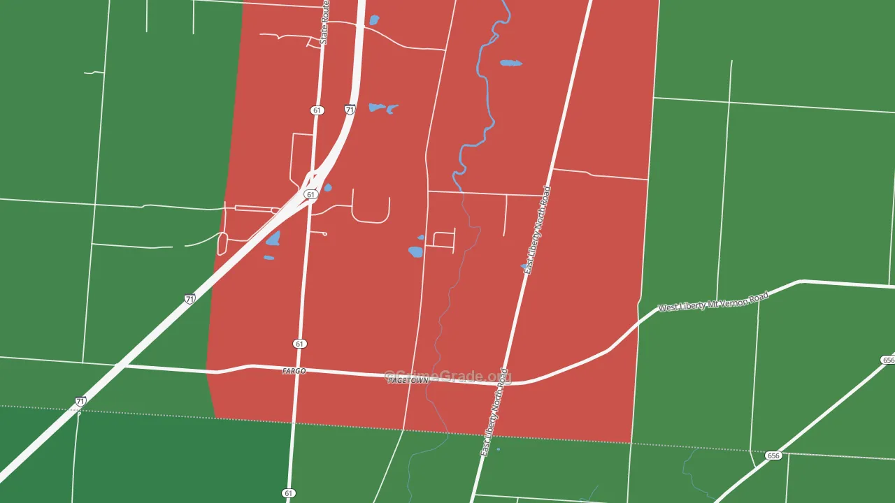 Pagetown, OH Map of Assault Rates