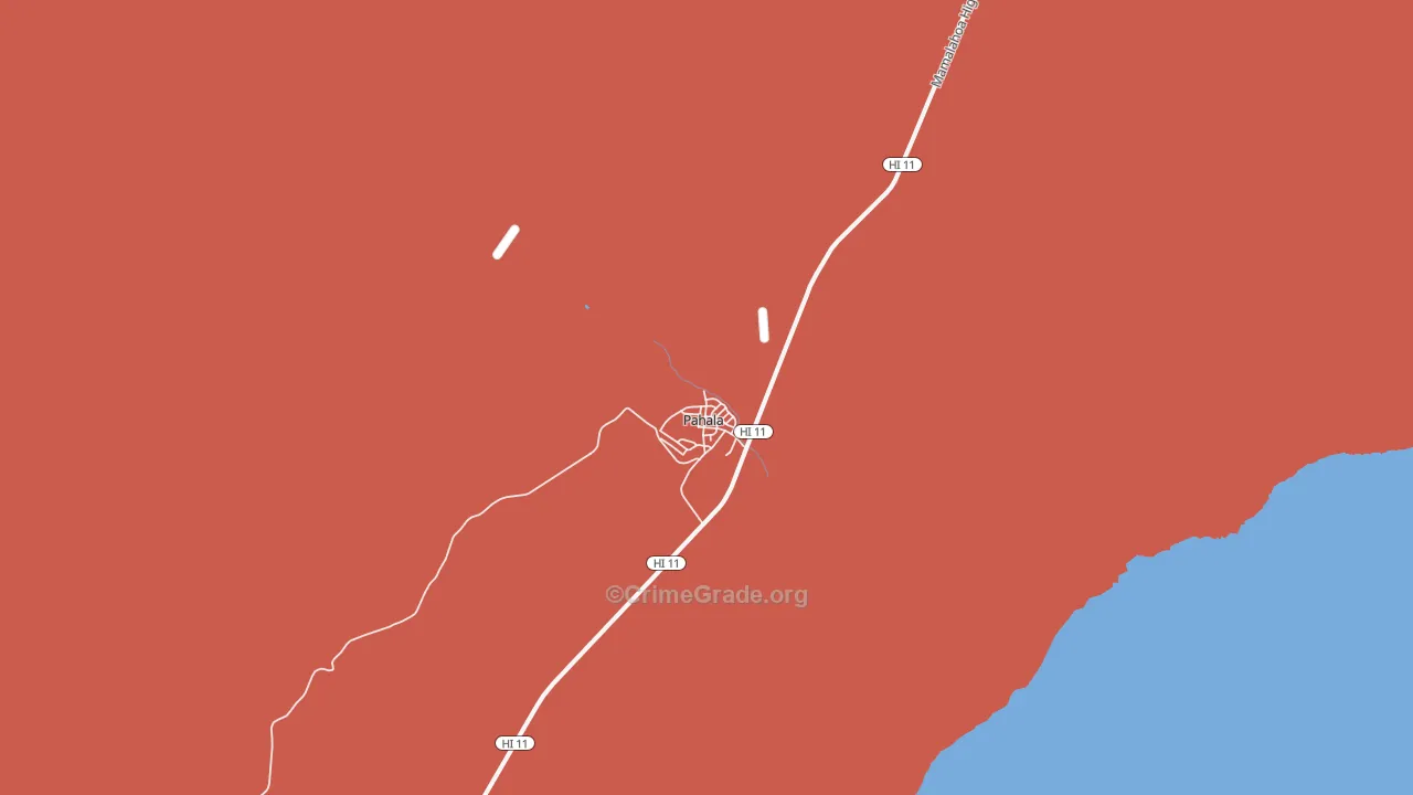 Pahala, HI Map of Assault Rates