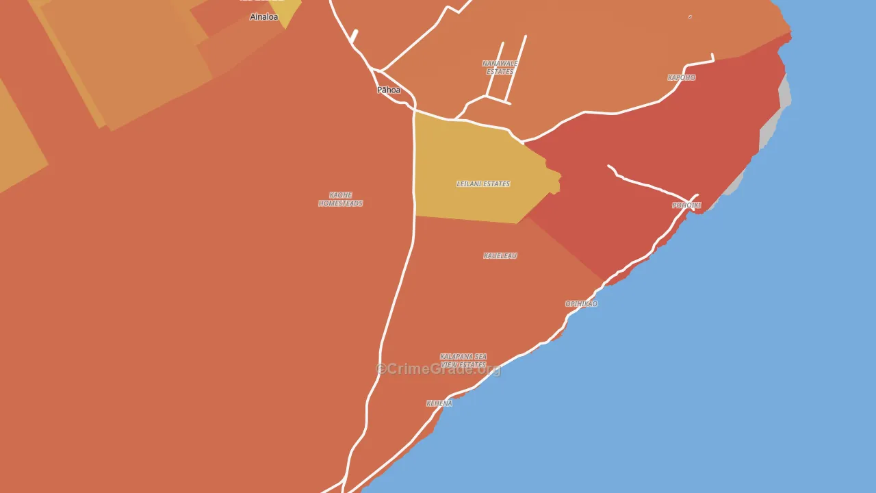 Pahoa, HI Map of Assault Rates