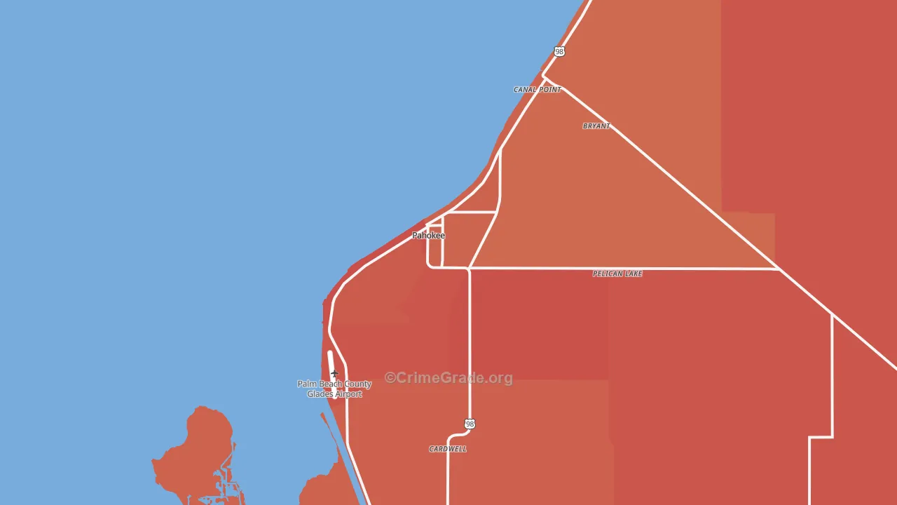 Pahokee, FL Map of Assault Rates