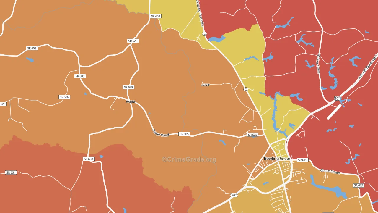 Paige, VA Map of Assault Rates