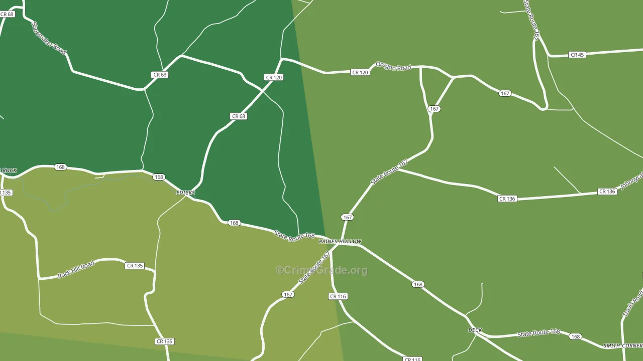 Paines Hollow, NY Map of Assault Rates
