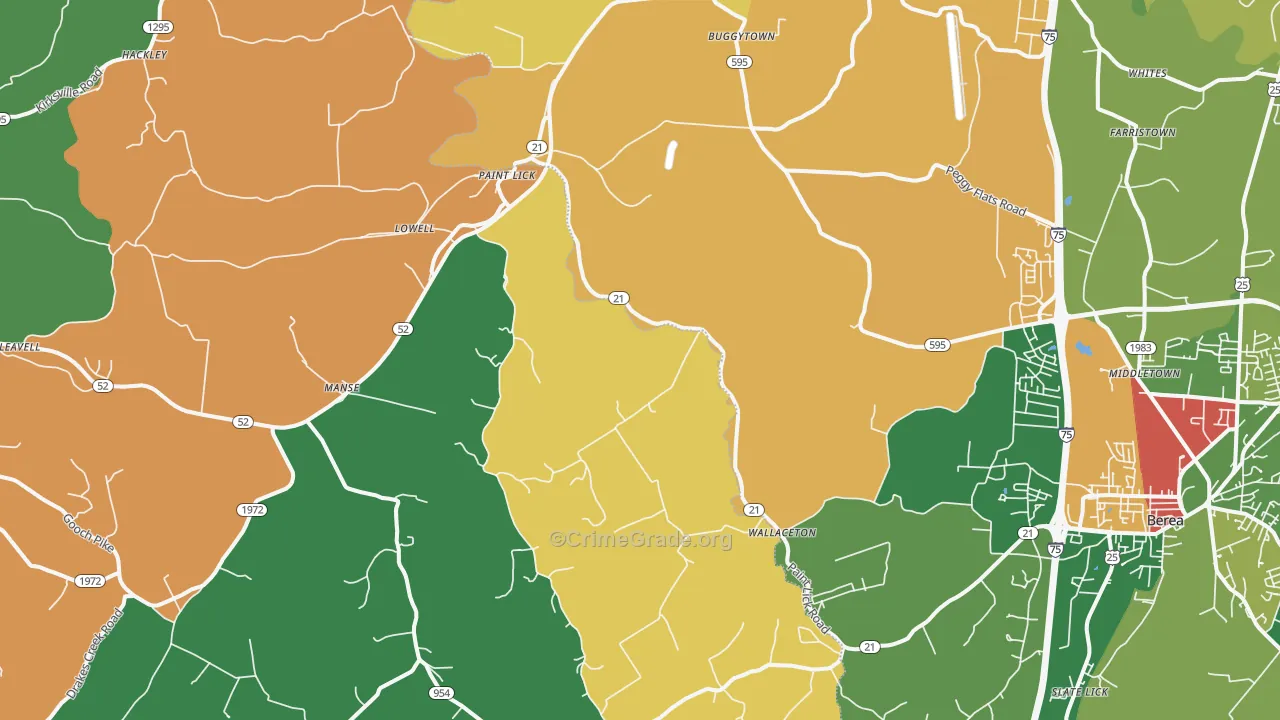 Paint Lick, KY Map of Assault Rates
