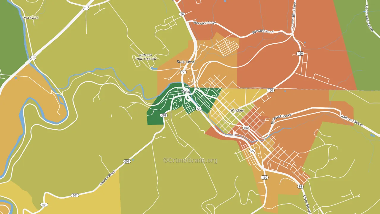 Paint, PA Map of Assault Rates