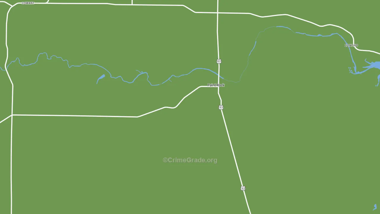 Paint Rock, TX Map of Assault Rates