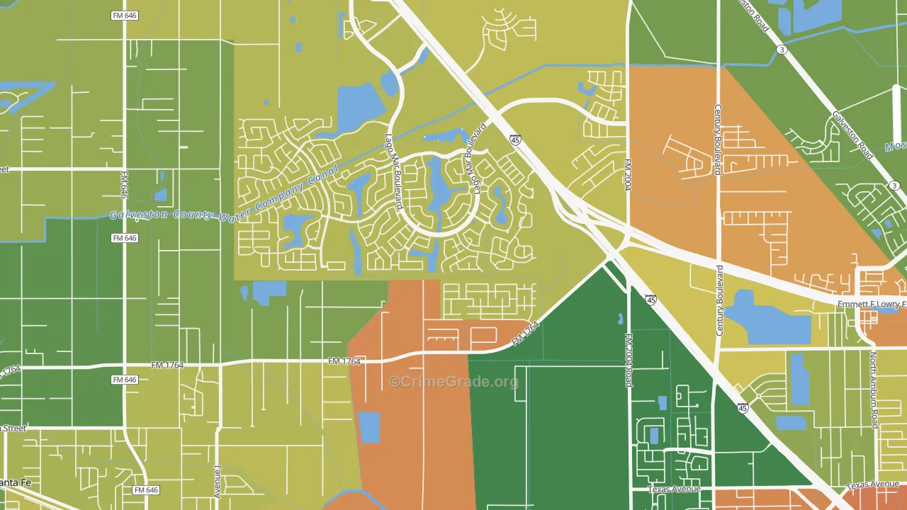 Painted Meadows, Santa Fe, TX Map of Assault Rates