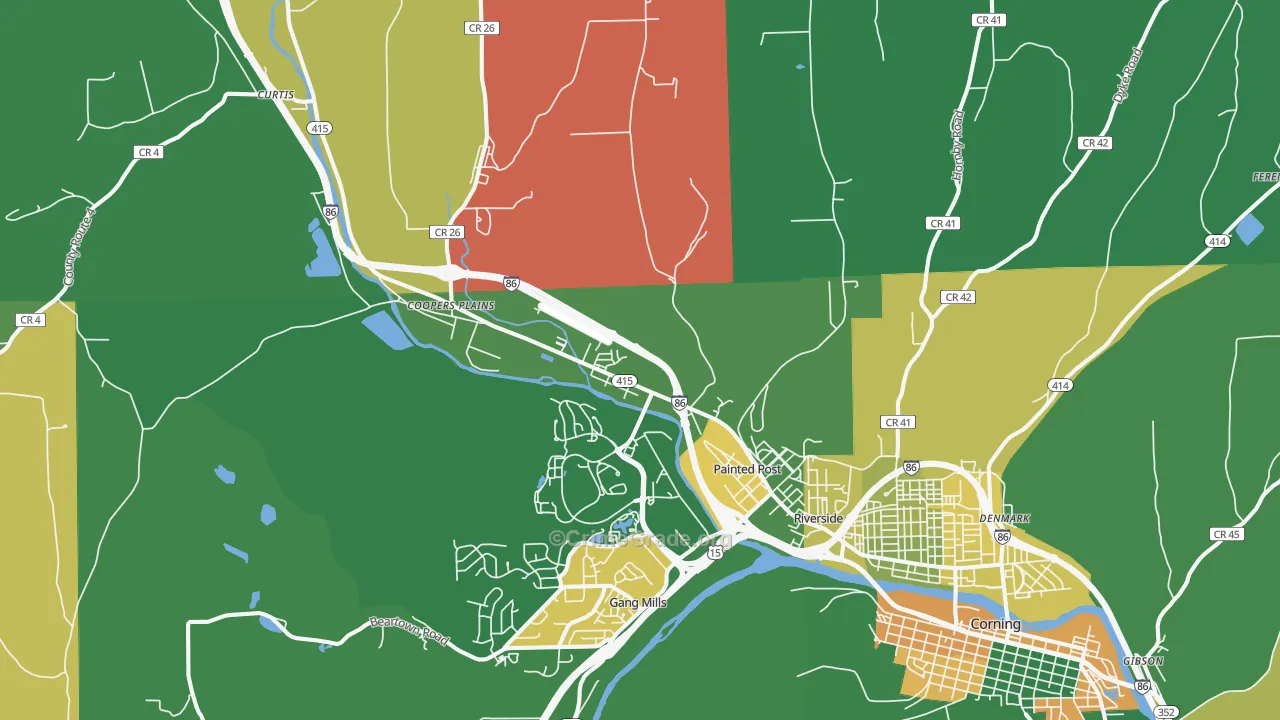 Painted Post, NY Map of Assault Rates