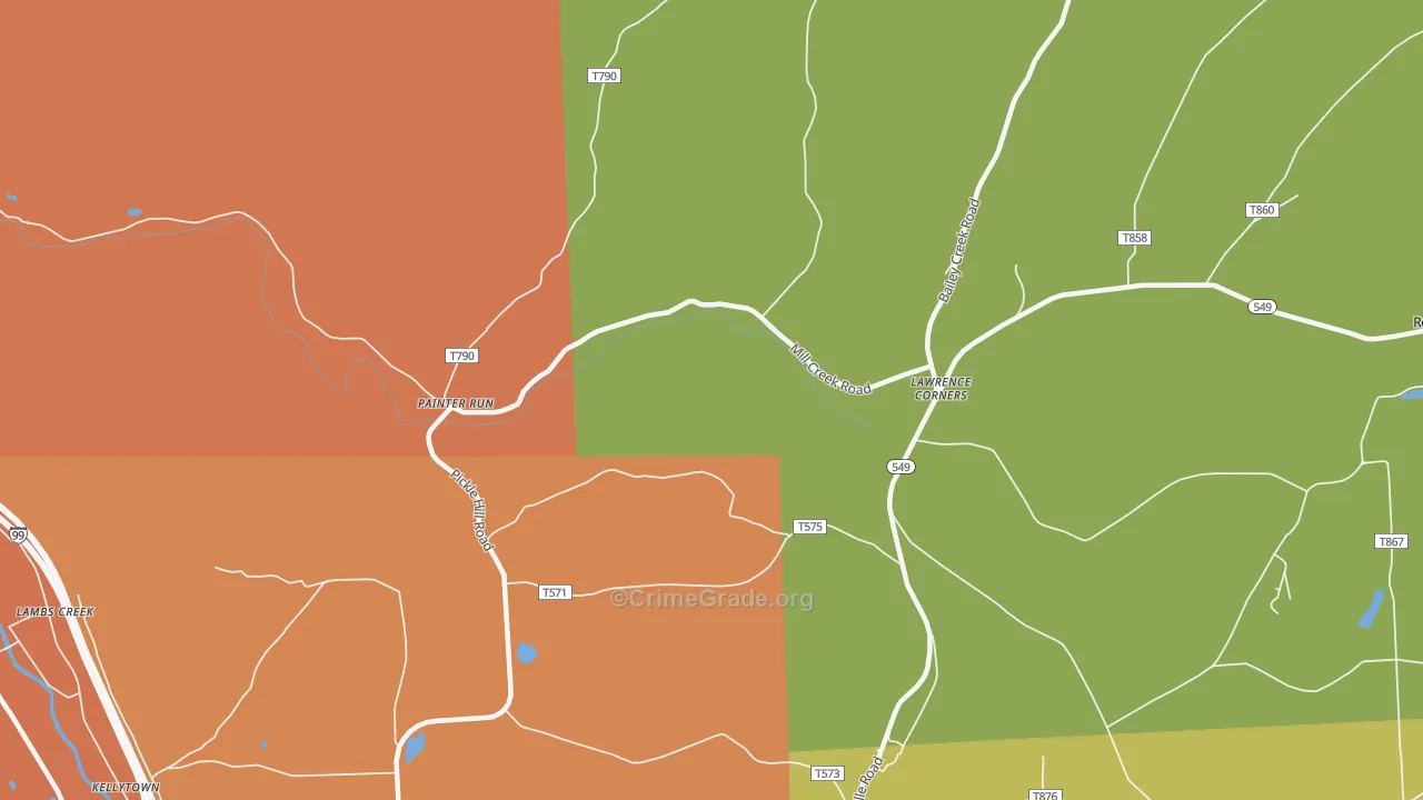 Painter Run, PA Map of Assault Rates