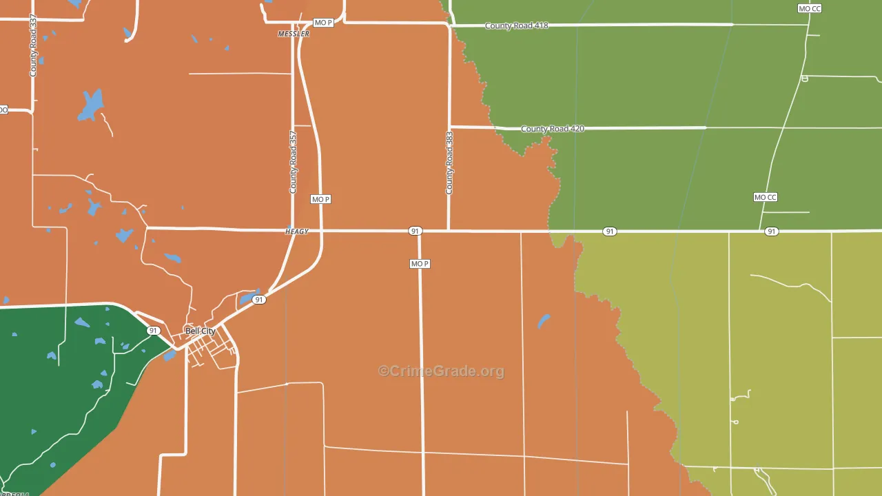Painton, MO Map of Assault Rates