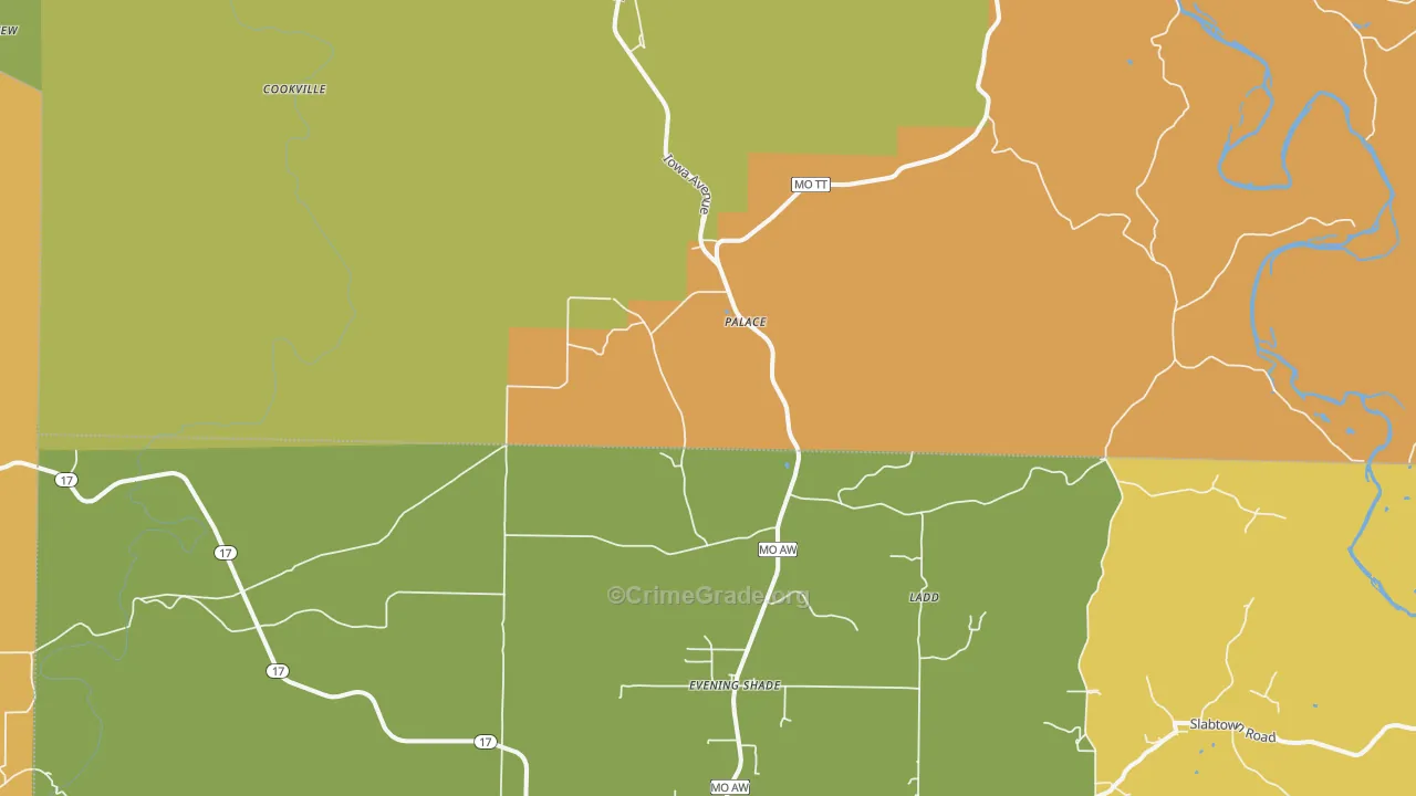 Palace, MO Map of Assault Rates