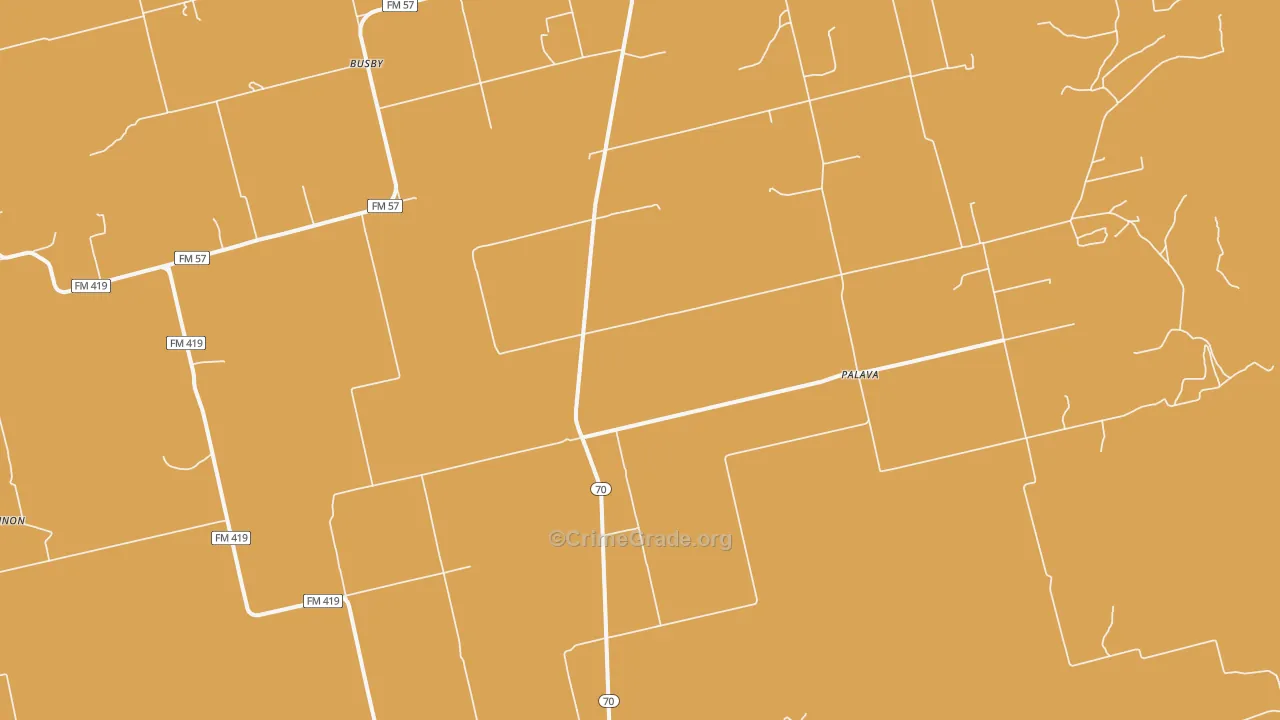 Palava, TX Map of Assault Rates
