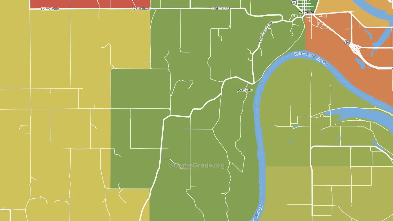Palermo, KS Map of Assault Rates