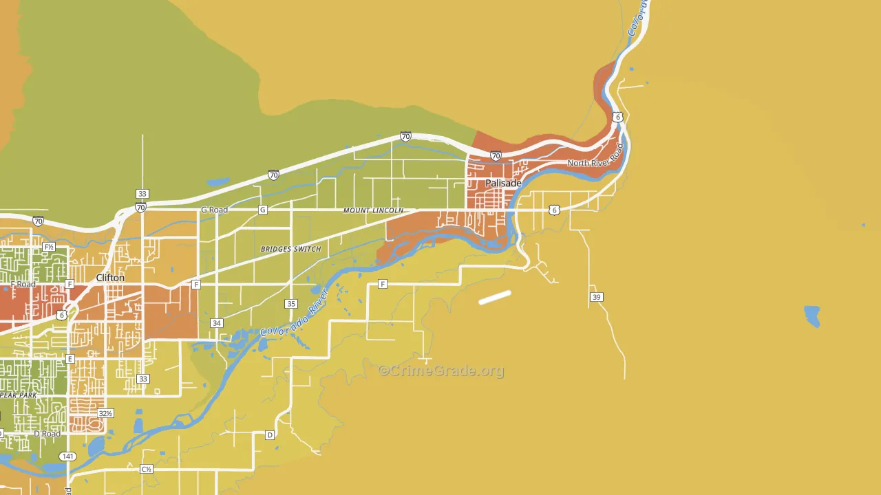 Palisade, CO Map of Assault Rates