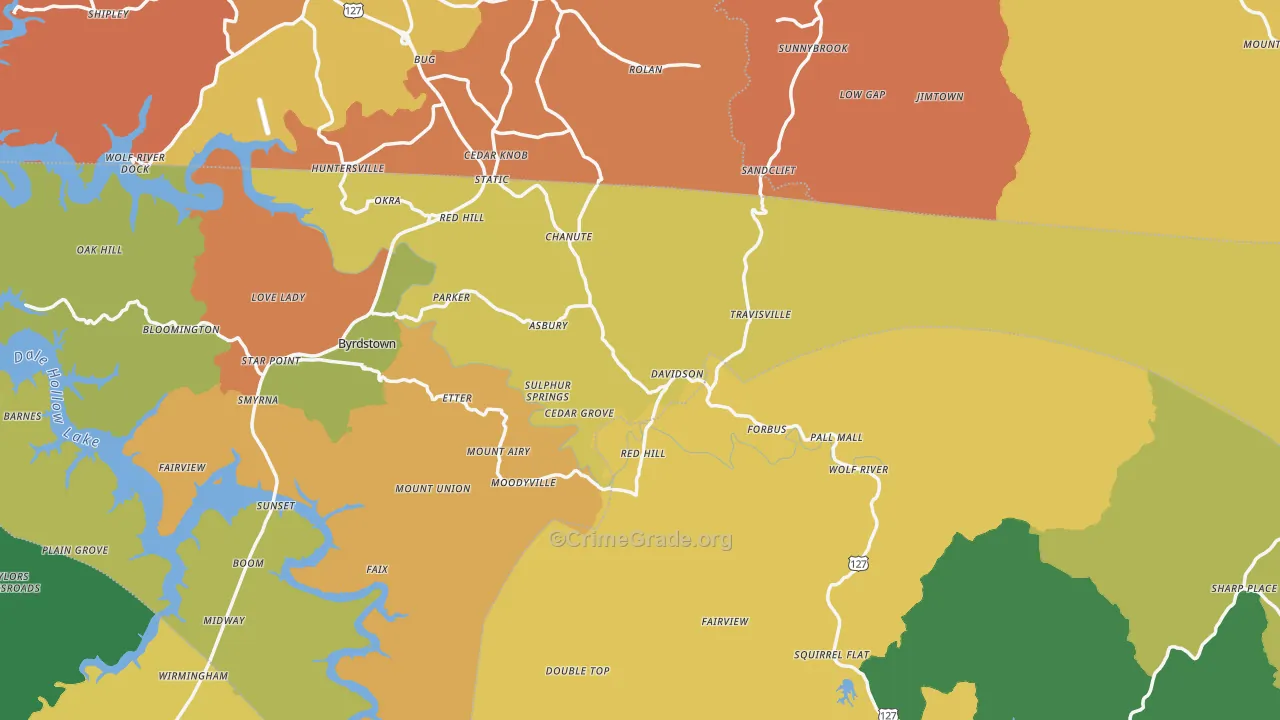 Pall Mall, TN Map of Assault Rates