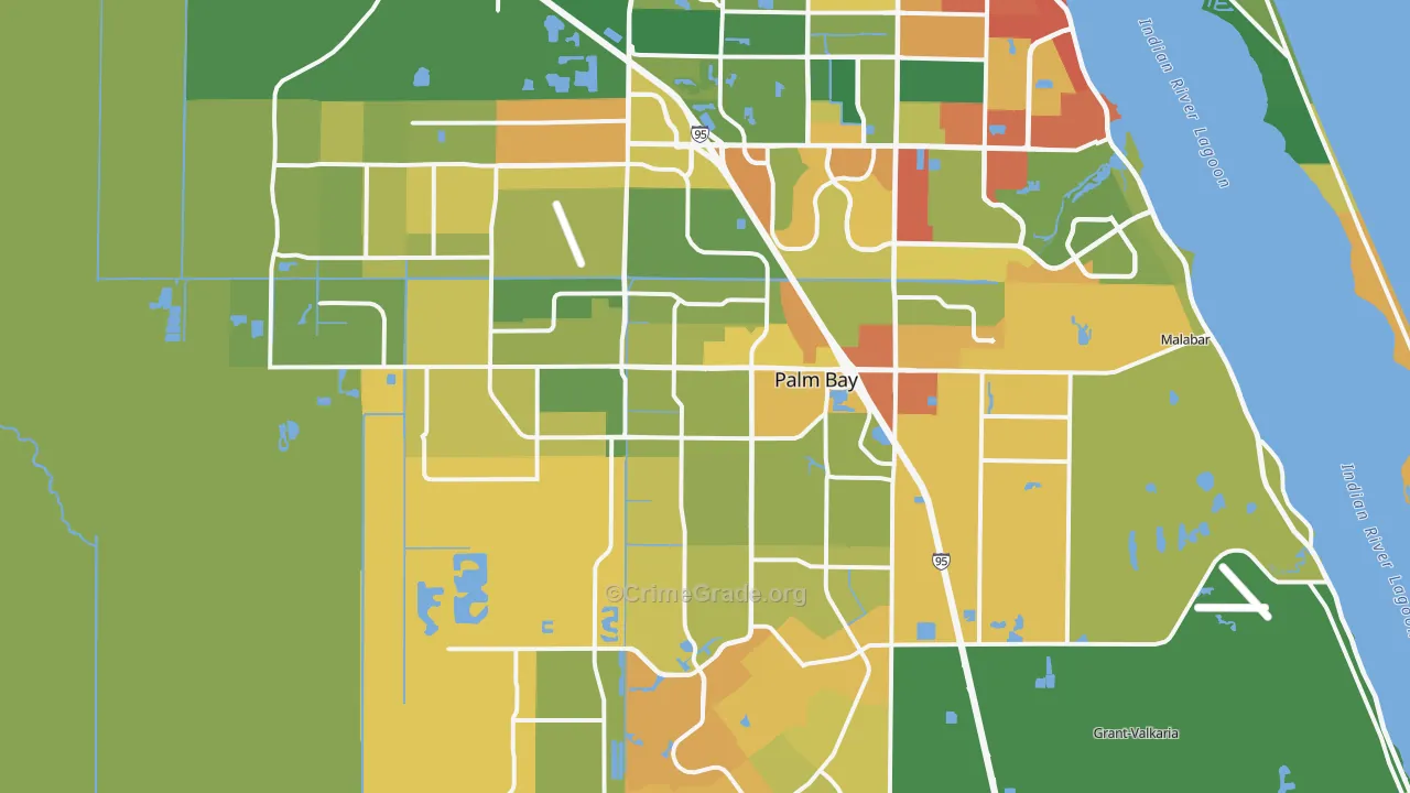 Palm Bay, FL Map of Assault Rates