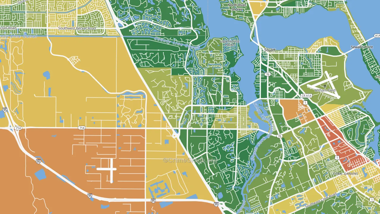 Palm City, FL Map of Assault Rates
