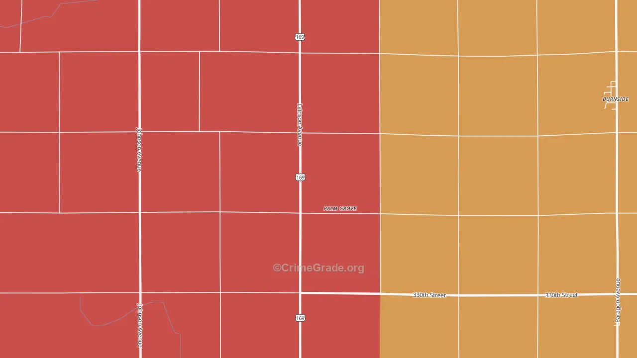 Palm Grove, IA Map of Assault Rates