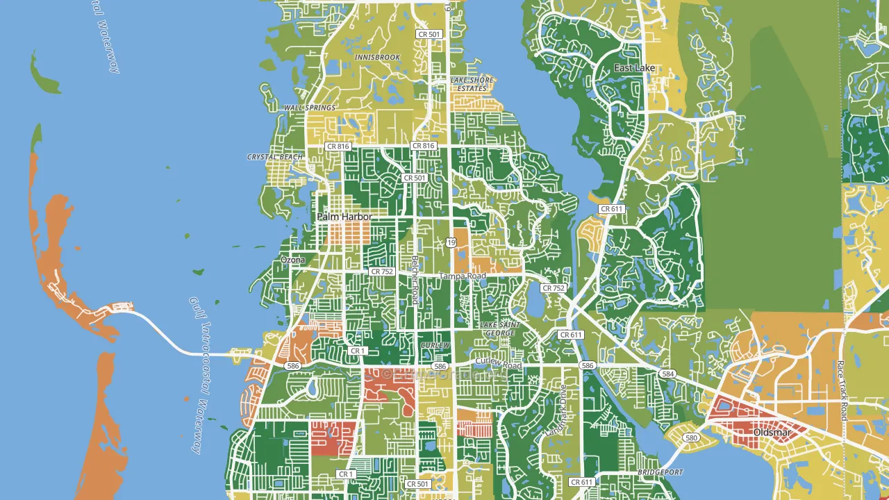 Palm Harbor, FL Map of Assault Rates