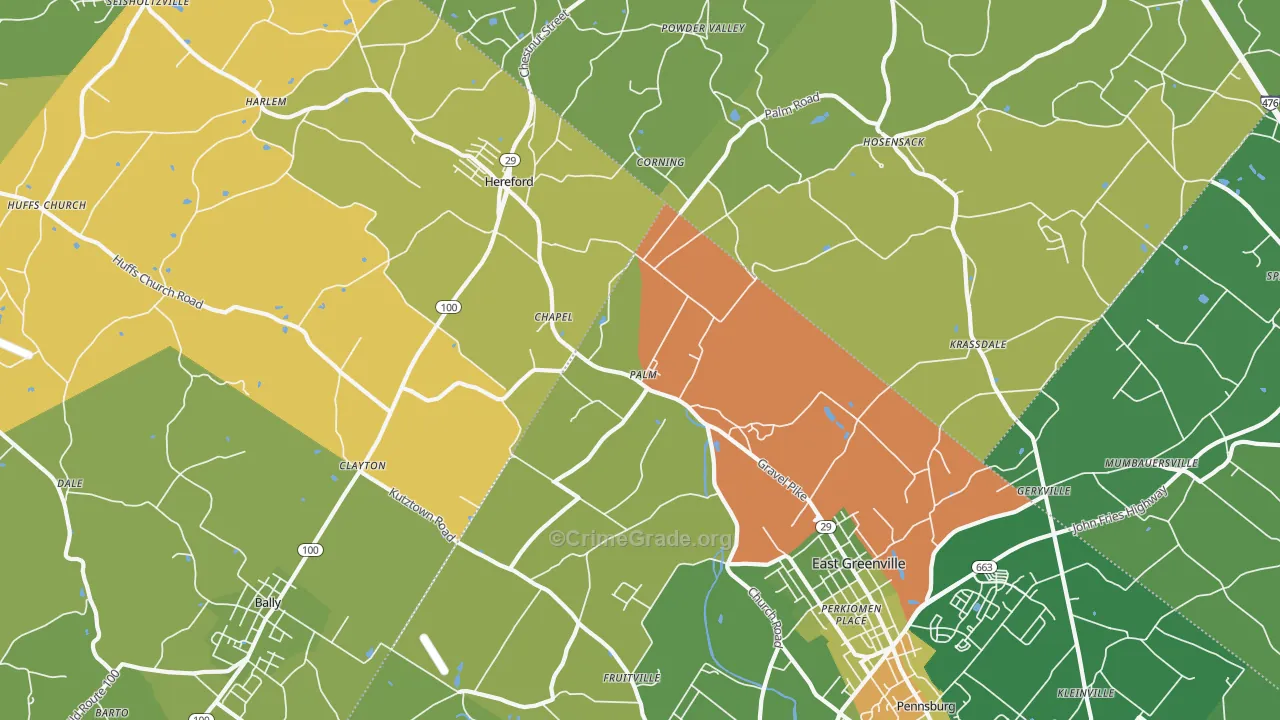 Palm, PA Map of Assault Rates