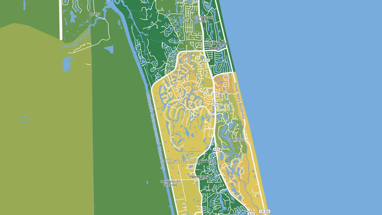 Palm Valley, FL Map of Assault Rates