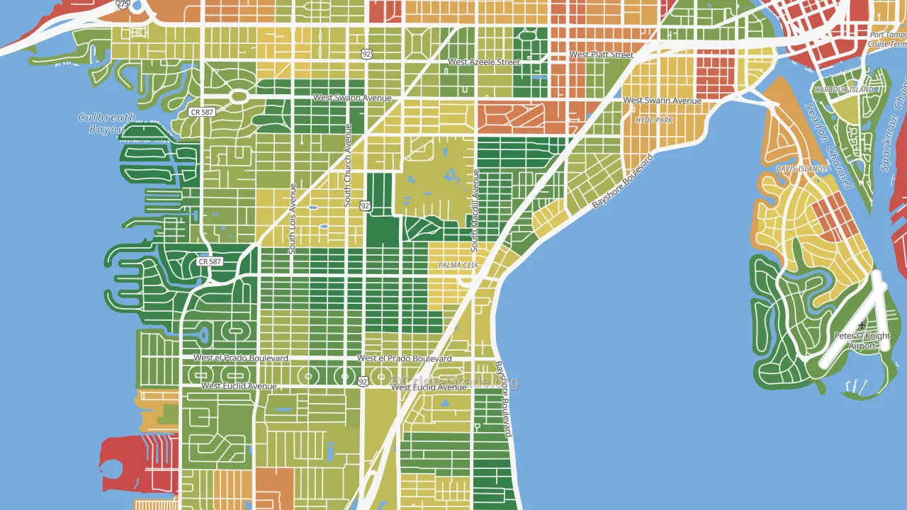 Palma Ceia, Tampa, FL Map of Assault Rates
