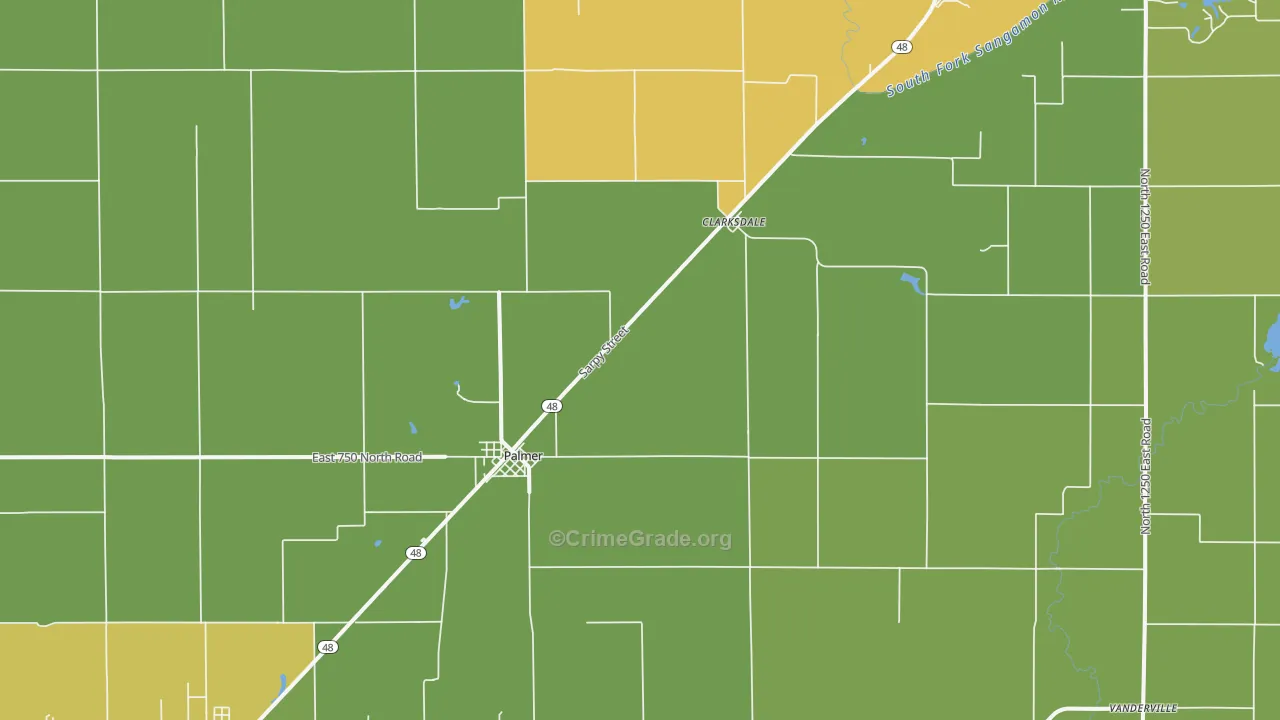 Palmer, IL Map of Assault Rates