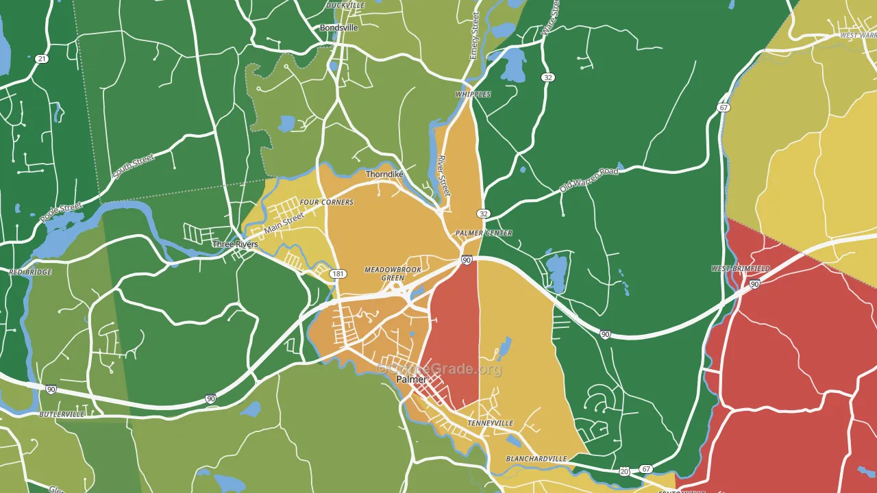 Palmer, MA Map of Assault Rates