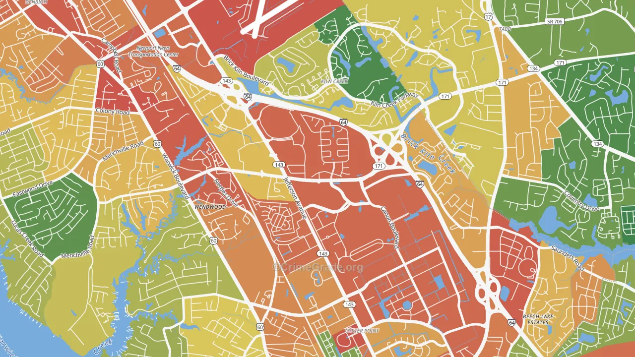 Palmer, Newport News, VA Map of Assault Rates
