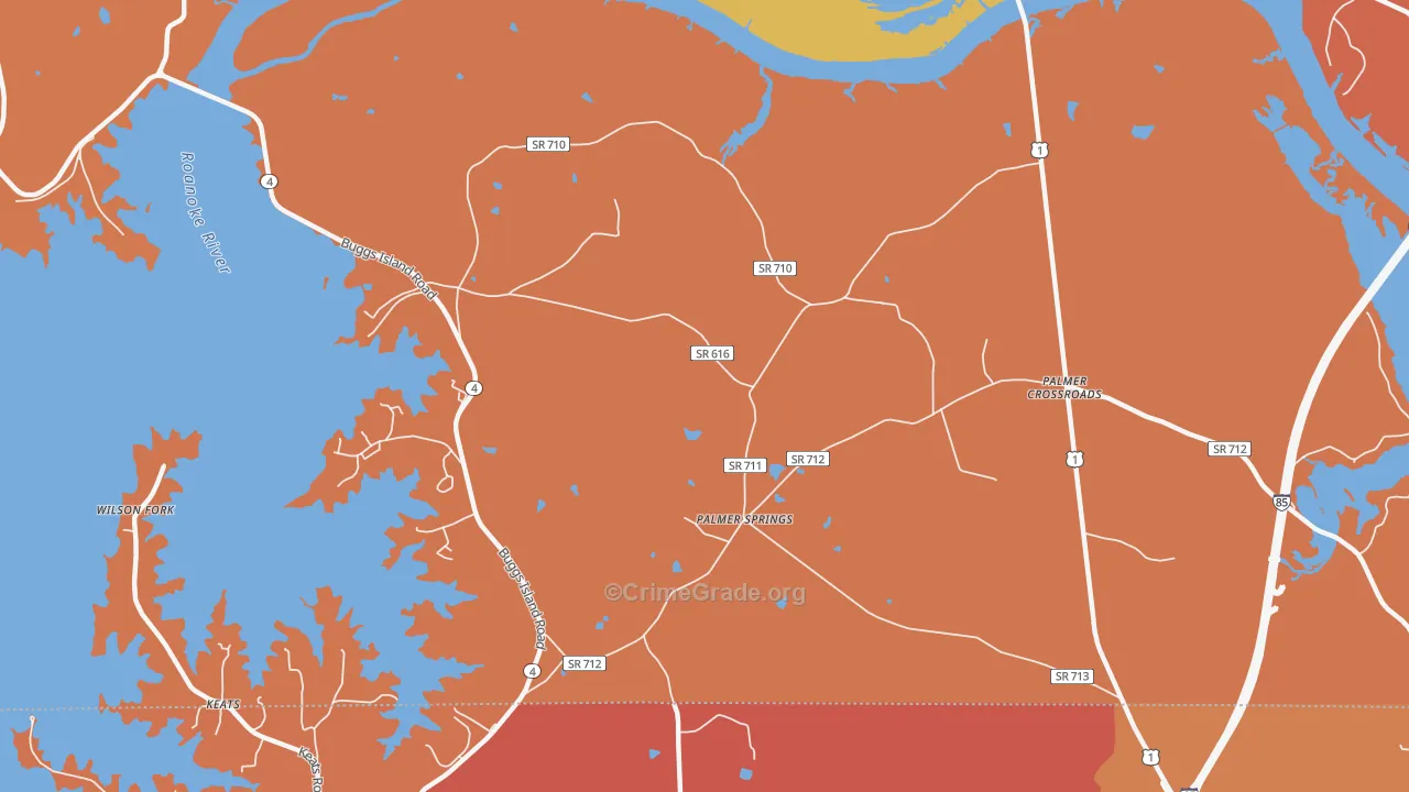 Palmer Springs, VA Map of Assault Rates