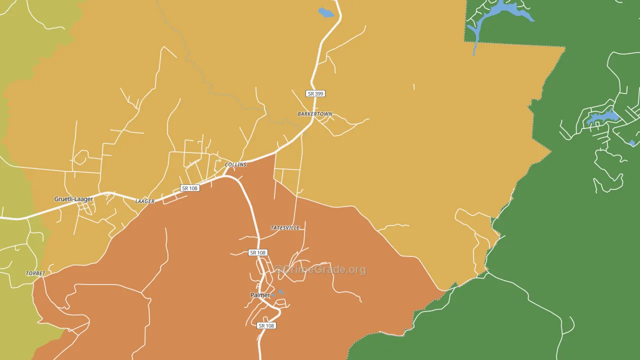 Palmer, TN Map of Assault Rates