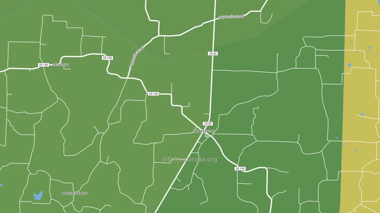 Palmersville, TN Map of Assault Rates