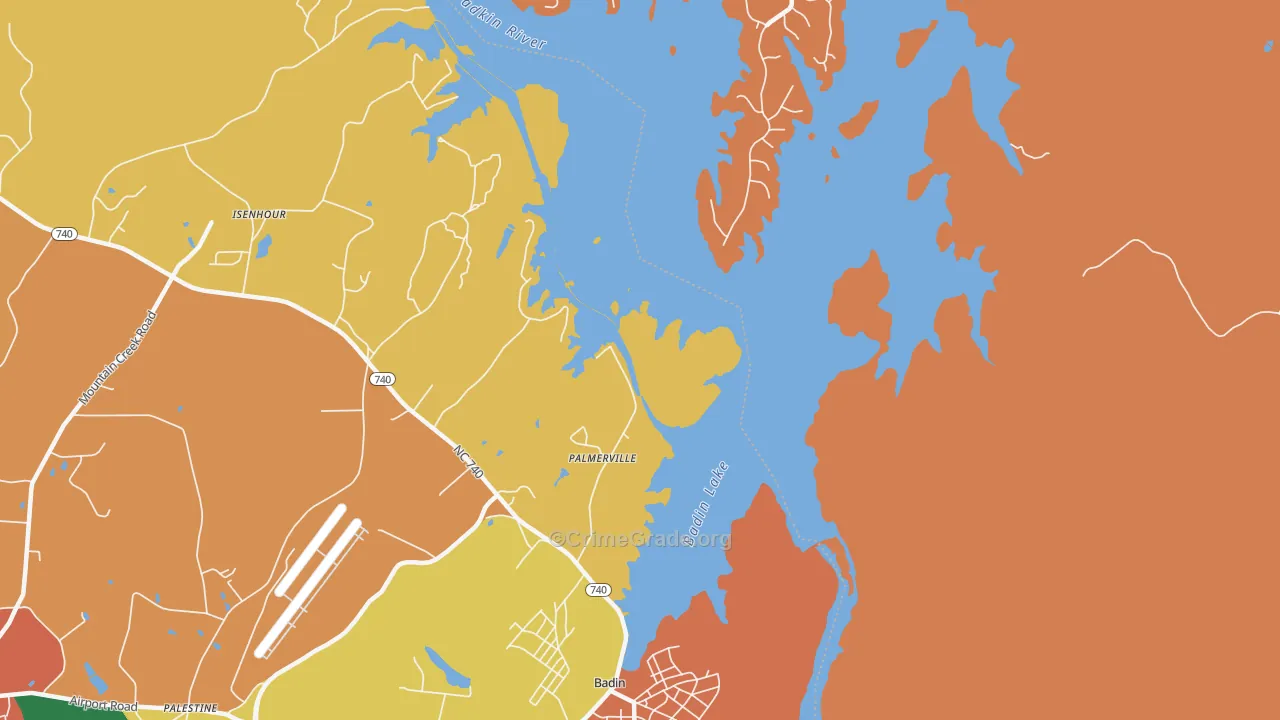 Palmerville, NC Map of Assault Rates