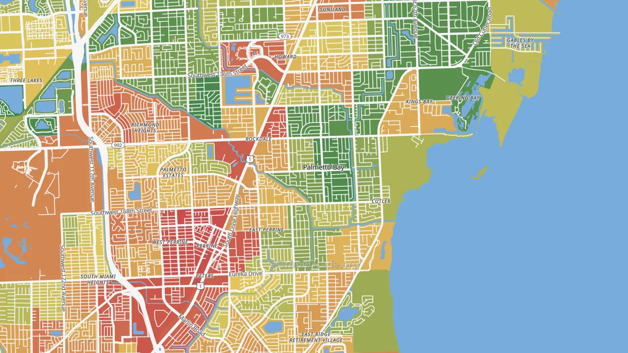 Palmetto Bay, FL Map of Assault Rates