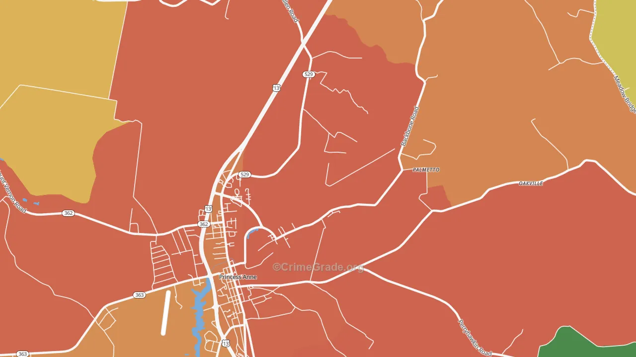 Palmetto, MD Map of Assault Rates