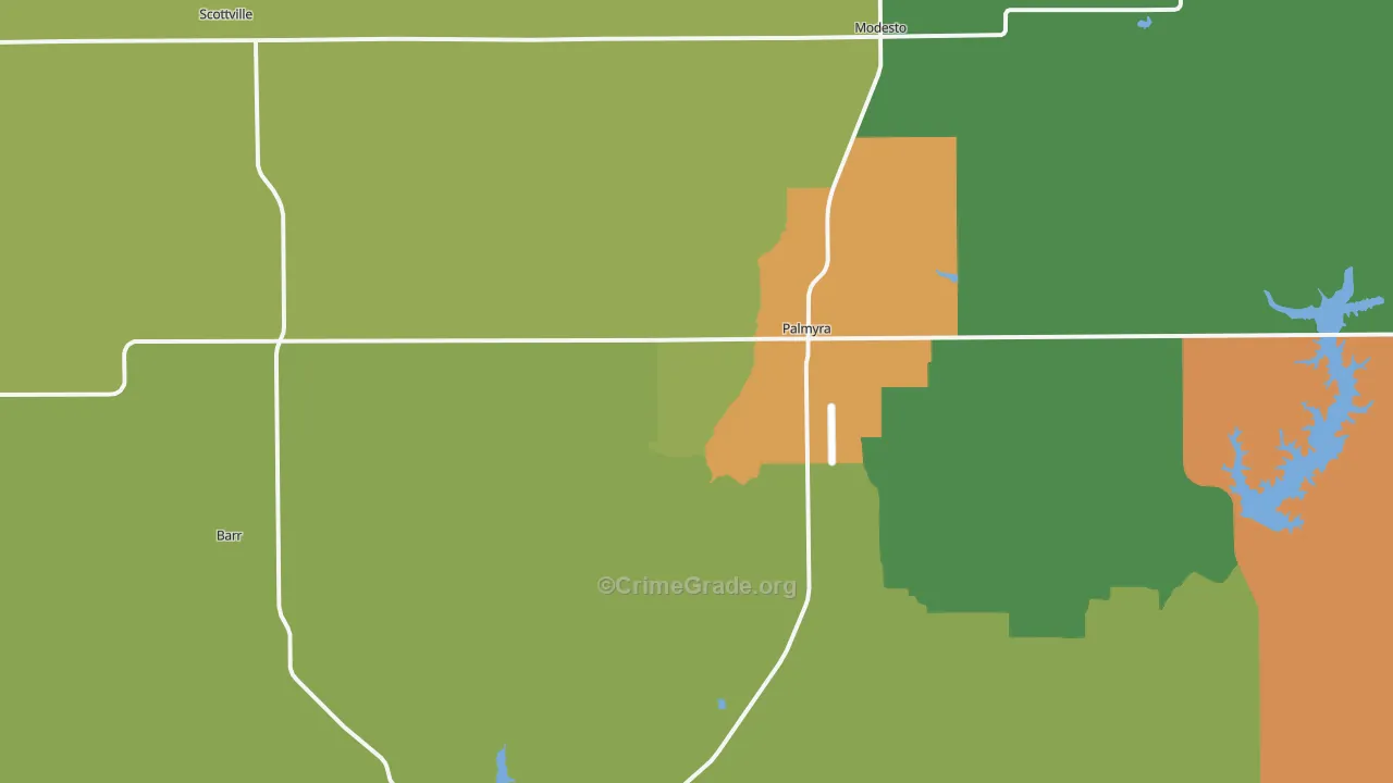 Palmyra, IL Map of Assault Rates
