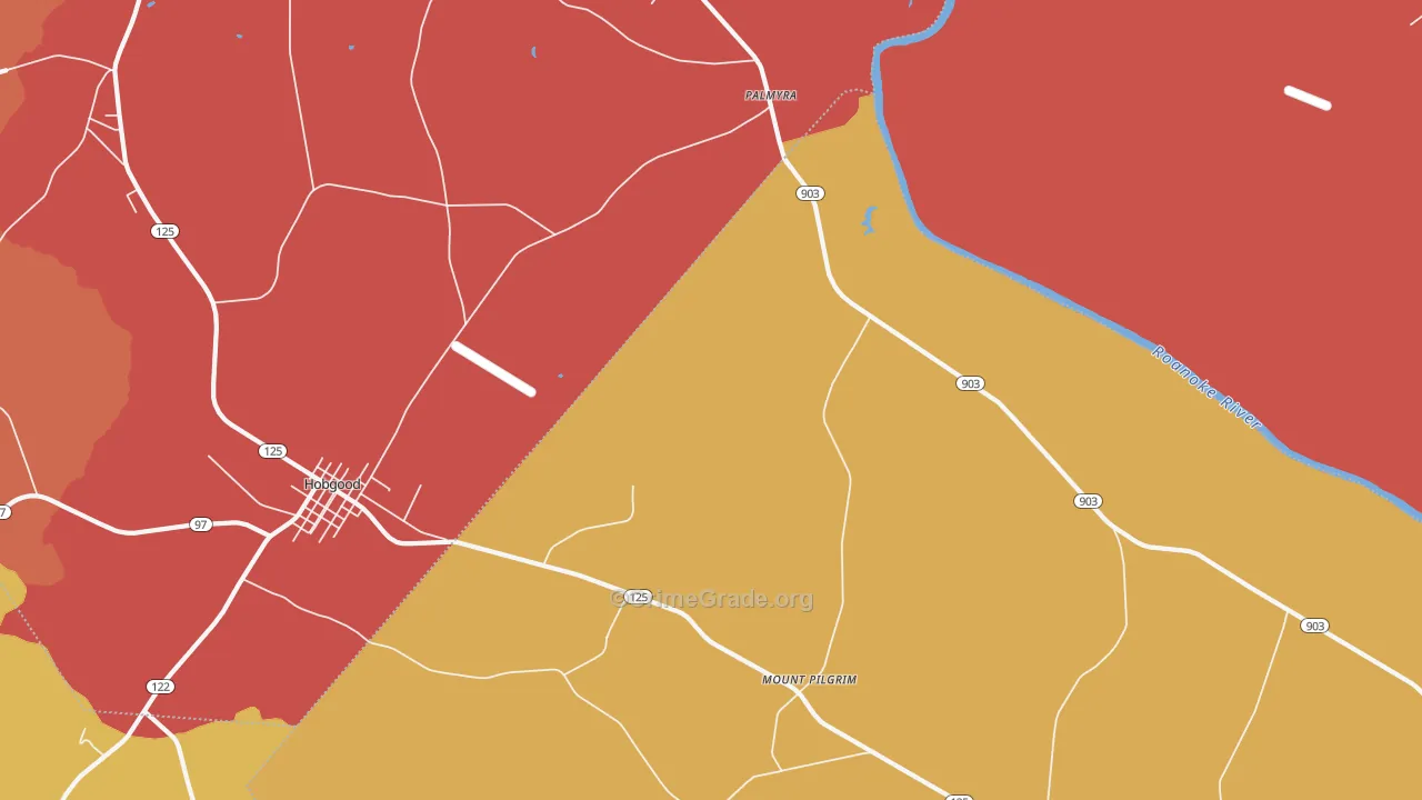 Palmyra, NC Map of Assault Rates