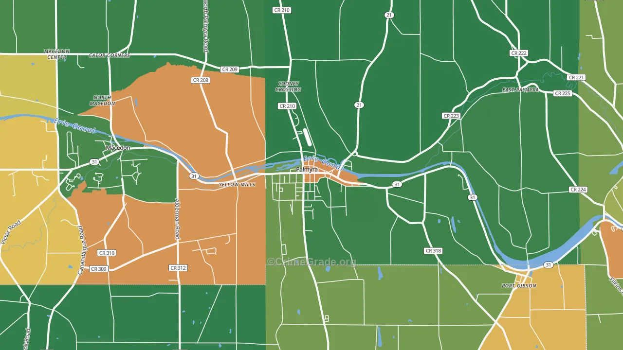 Palmyra, NY Map of Assault Rates